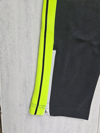 Black and Neon Tapping Pants with Zipper Ends