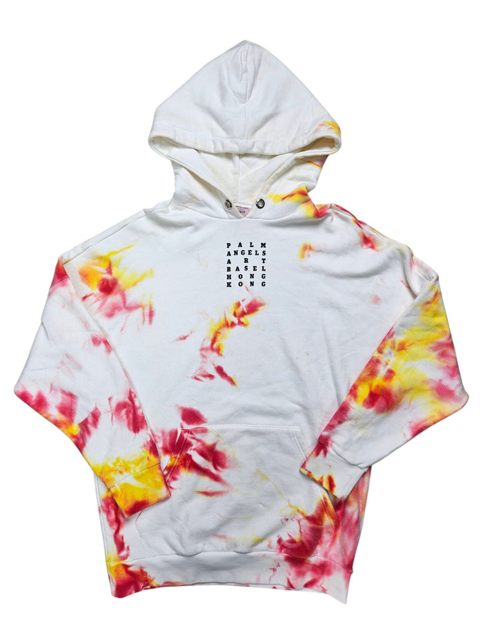 Beige "ART BASEL HONG KONG" Tie-dye in Pink and Yellow Hoodie