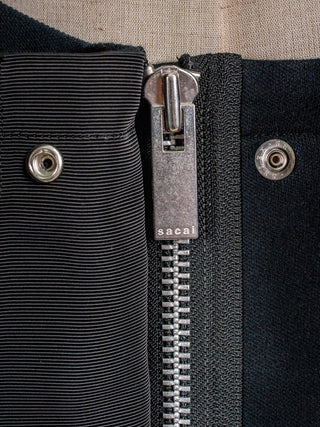 Black Cotton Zip Up Mid Length Hoodie