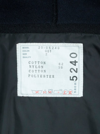 Black Cotton Zip Up Mid Length Hoodie