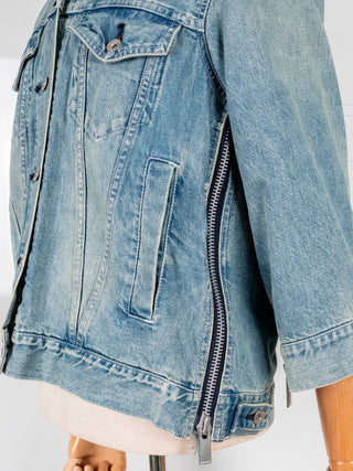 Blue Washed Denim Jackets With Fur Collar