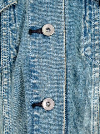 Blue Washed Denim Jackets With Fur Collar