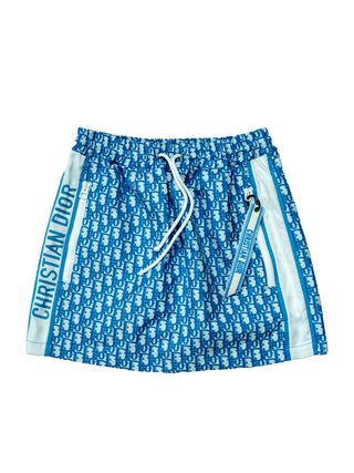 Blue And White Oblique Short Skirt