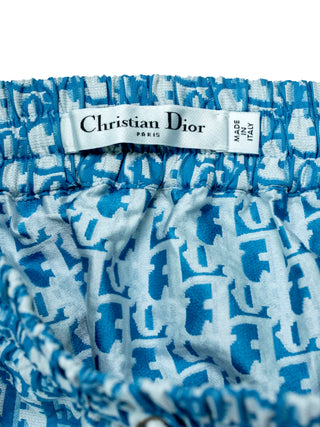 Blue And White Oblique Short Skirt