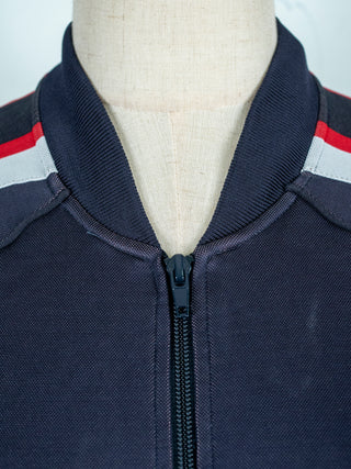 Navy Zip Up Track Jacket Featuring A Line Star Logo At The Back