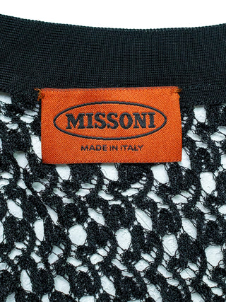 Black Crochet Knitted See-Through Cardigan