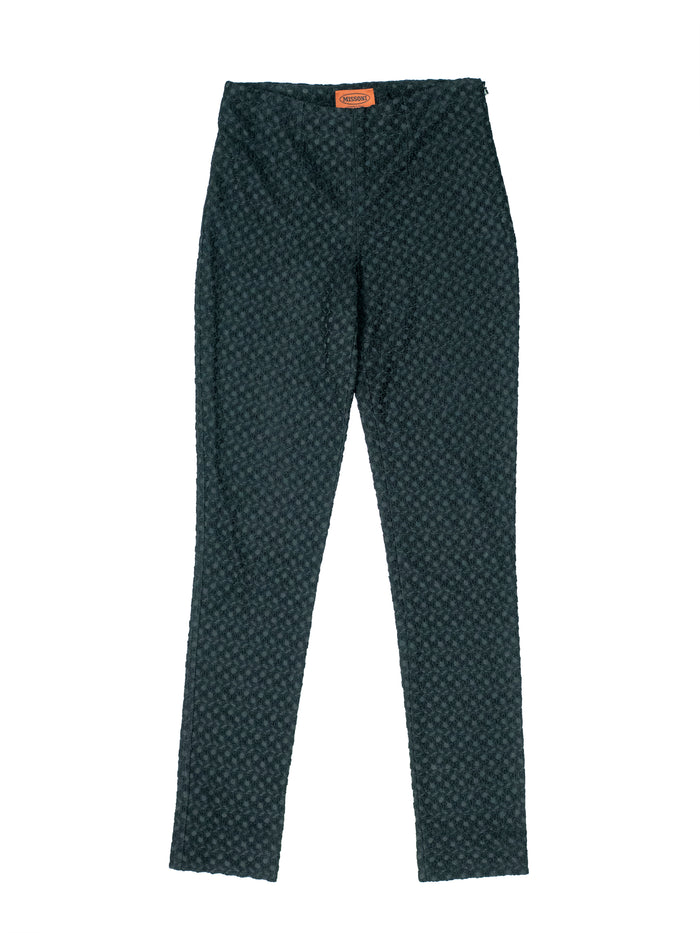 Black Crochet Knitted Slim Pants
