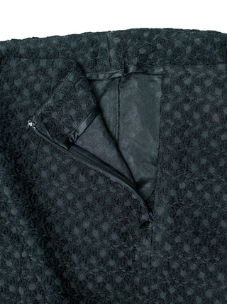 Black Crochet Knitted Slim Pants