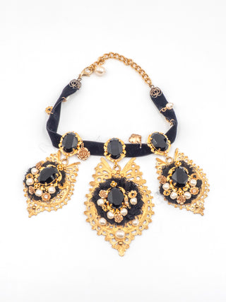 Black and Gold Chunky Choker