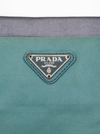 Green and Grey Vintage 1990s 2-tone Nylon Bag