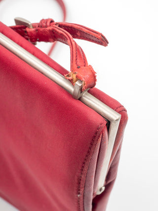 Burgundy Nylon Shoulder Bag