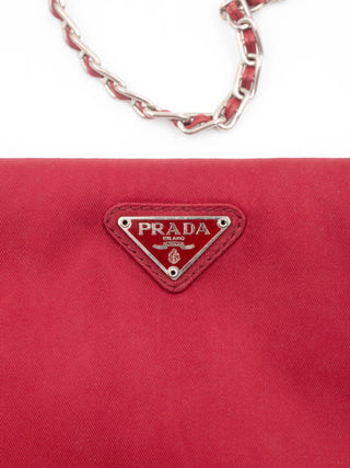 Burgundy Nylon Shoulder Bag