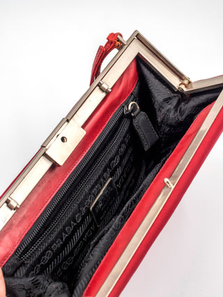 Burgundy Nylon Shoulder Bag