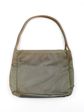 Light Greyish Green Nylon Shoulder Bag