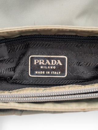 Light Greyish Green Nylon Shoulder Bag