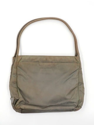 Light Greyish Green Nylon Shoulder Bag