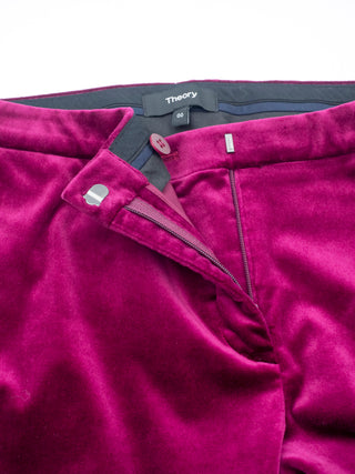 Fuchsia Velvet Slim Fit Pant Suit