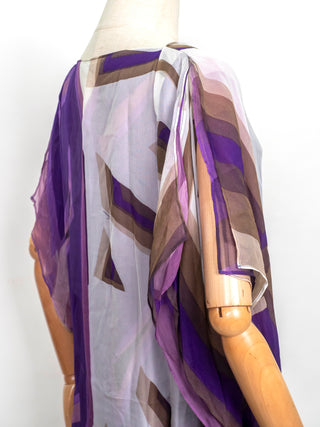 Purple Graphic Print Silk Dress