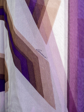 Purple Graphic Print Silk Dress
