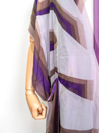 Purple Graphic Print Silk Dress