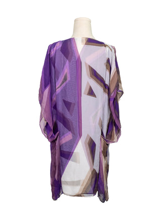 Purple Graphic Print Silk Dress
