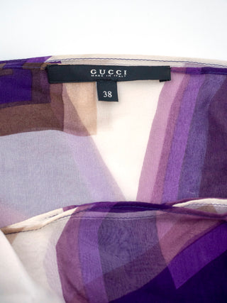 Purple Graphic Print Silk Dress