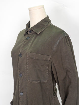 Khaki Washed Cotton Jumpsuit