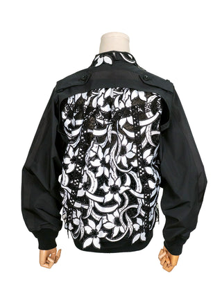 Black Broderie Anglaise Floral Cotton Jacket