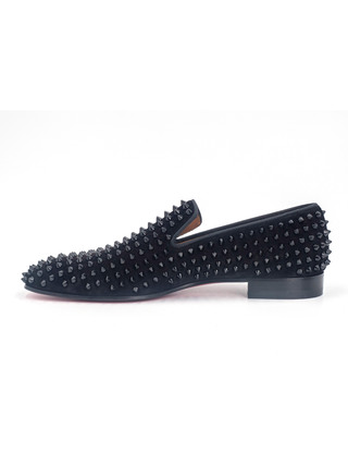 Black Dandelion Spikes Flat Shoes