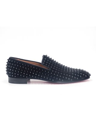 Black Dandelion Spikes Flat Shoes