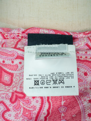 Pink Paisley Long Sleeves Shirt with Crystallized Snap Buttons and Neck Wrap