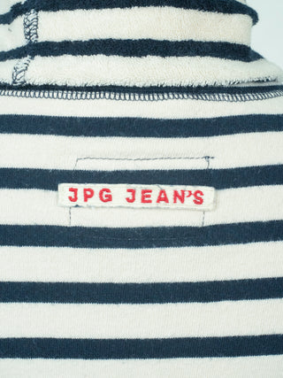 Navy Striped Turtle Neck Cotton Top