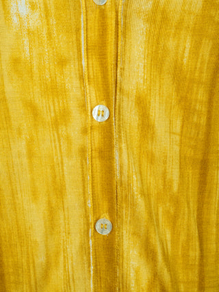 Mustard Yellow Silk Cardigan with 2 Front Pockets