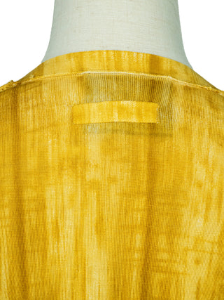 Mustard Yellow Silk Cardigan with 2 Front Pockets