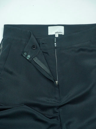 Black Silk Pants with Sheer Wrap