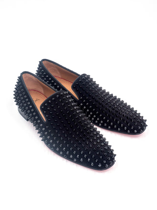 Black Dandelion Spikes Flat Shoes