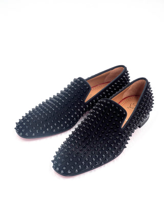 Black Dandelion Spikes Flat Shoes