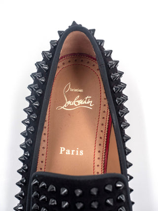 Black Dandelion Spikes Flat Shoes