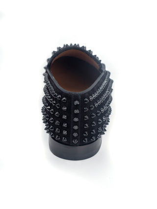 Black Dandelion Spikes Flat Shoes