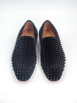 Black Dandelion Spikes Flat Shoes