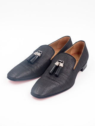 Black Leather Tassel Loafers