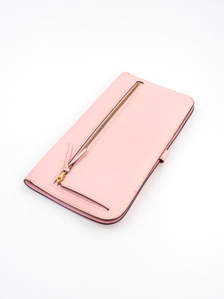 Pink Swift Dogon Long Wallet with Rose Gold Hardware