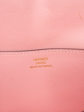 Pink Swift Dogon Long Wallet with Rose Gold Hardware