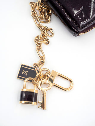 Black Patent Amarante Monogram Vernis Heart Coin Purse