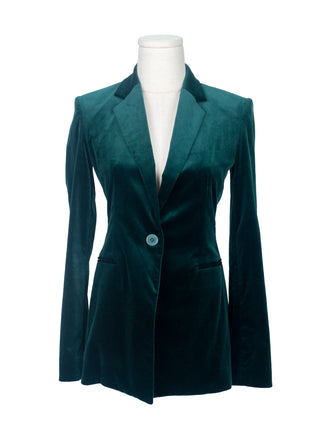 Green Velvet Slim Fit Pant Suit