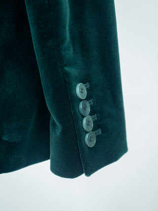 Green Velvet Slim Fit Pant Suit