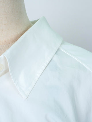 White Draped Shirt Dress with Black Re-nylon Bottom