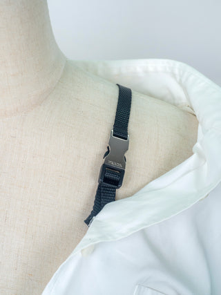 White Draped Shirt Dress with Black Re-nylon Bottom