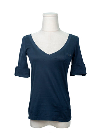 Navy V-neck Cotton Tee