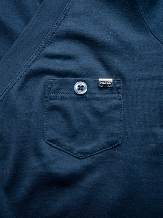 Navy V-neck Cotton Tee